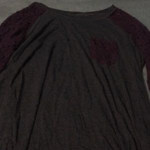 Lace armed shirt, half sleeve